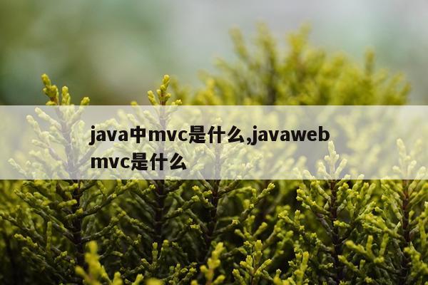java中mvc是什么,javaweb mvc是什么