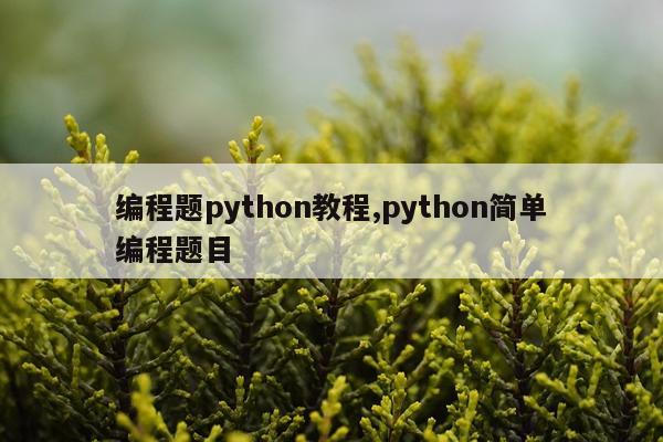 编程题python教程,python简单编程题目
