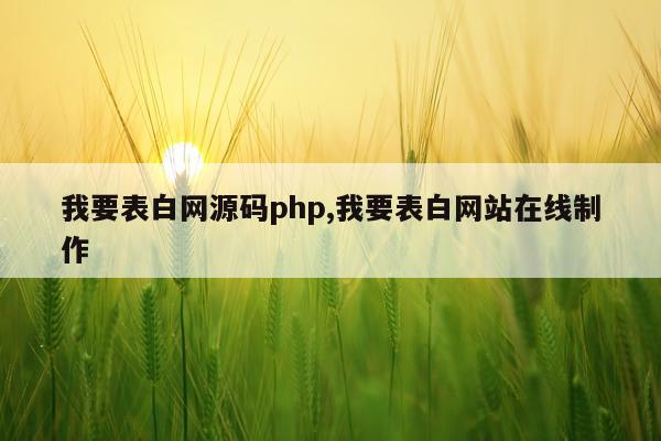 我要表白网源码php,我要表白网站在线制作