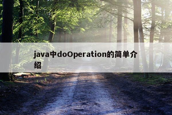 java中doOperation的简单介绍