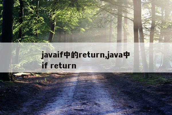 javaif中的return,java中if return