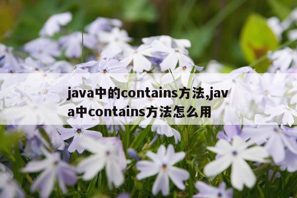 java中的contains方法,java中contains方法怎么用