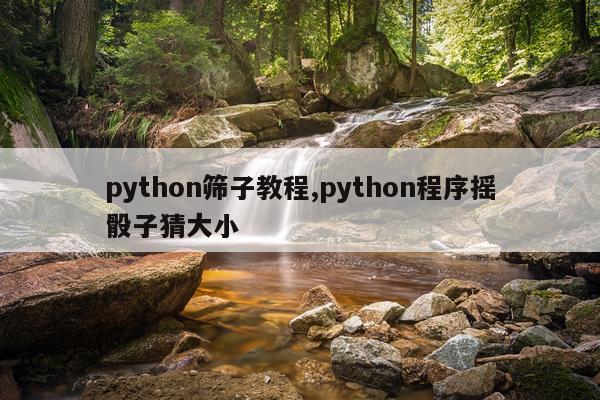 python筛子教程,python程序摇骰子猜大小