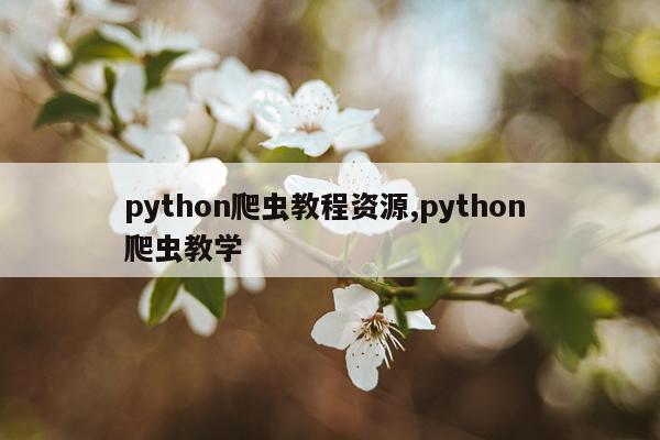 python爬虫教程资源,python 爬虫教学