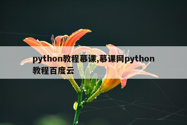 python教程慕课,慕课网python教程百度云