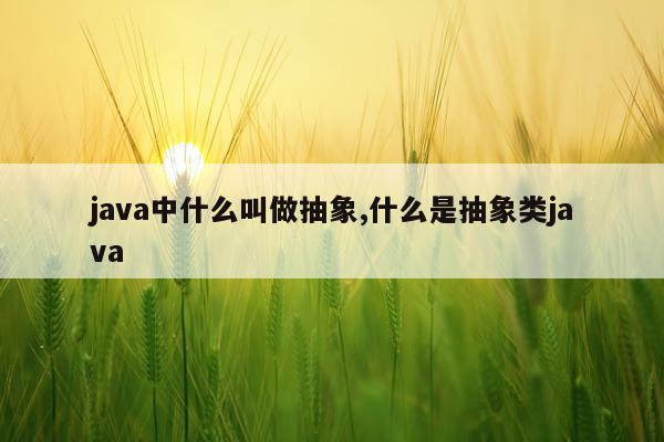 java中什么叫做抽象,什么是抽象类java