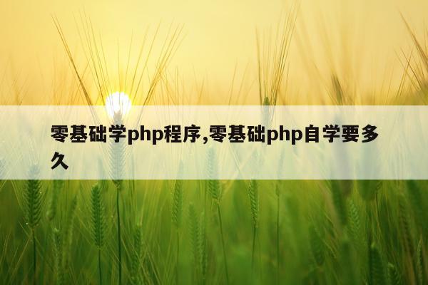 零基础学php程序,零基础php自学要多久