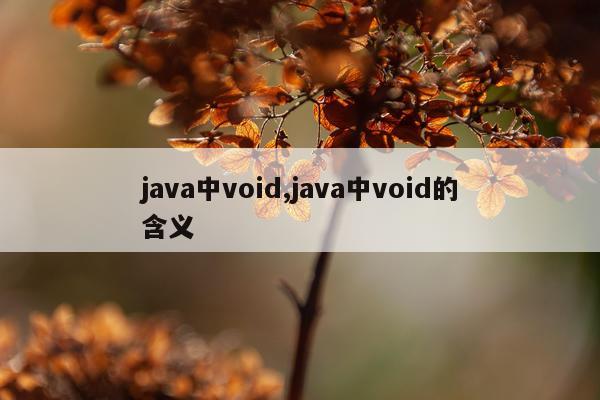 java中void,java中void的含义