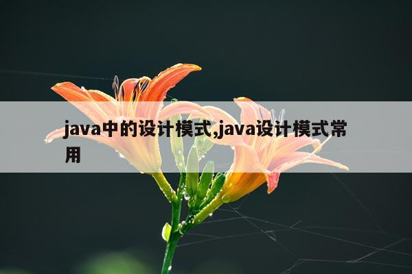 java中的设计模式,java设计模式常用