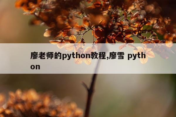 廖老师的python教程,廖雪 python