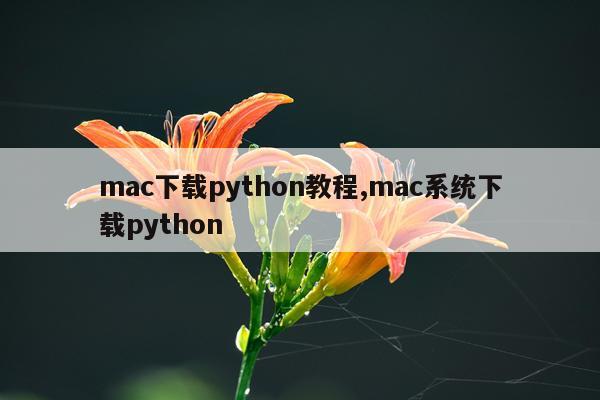 mac下载python教程,mac系统下载python