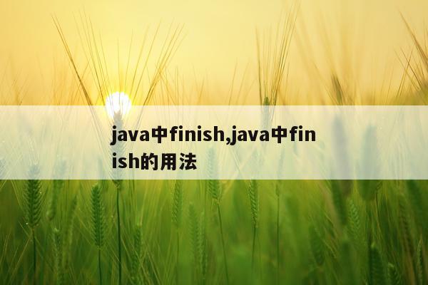 java中finish,java中finish的用法