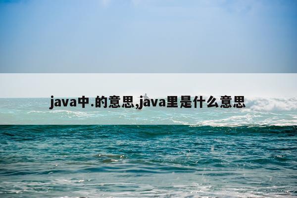 java中.的意思,java里是什么意思
