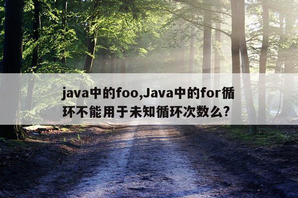 java中的foo,Java中的for循环不能用于未知循环次数么?