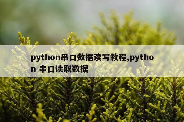 python串口数据读写教程,python 串口读取数据
