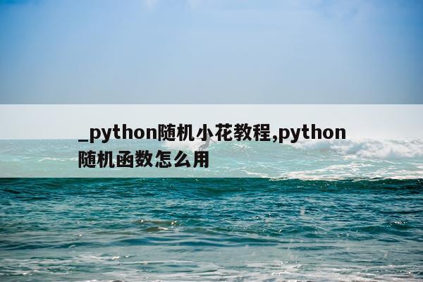 _python随机小花教程,python随机函数怎么用
