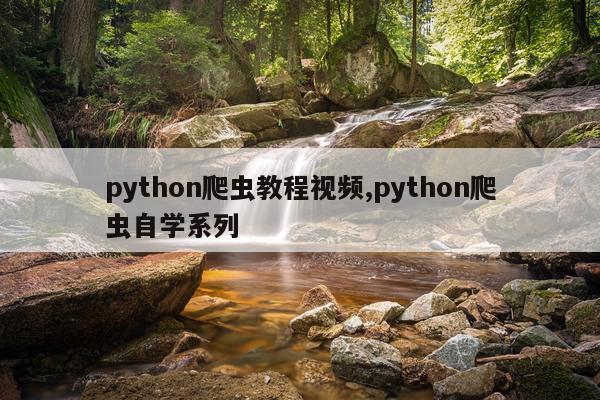python爬虫教程视频,python爬虫自学系列