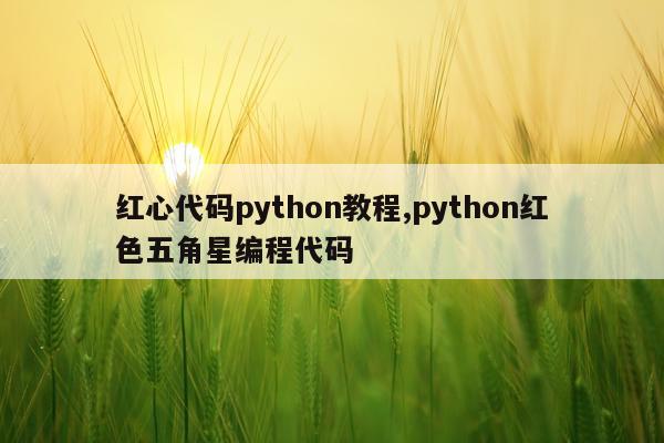 红心代码python教程,python红色五角星编程代码