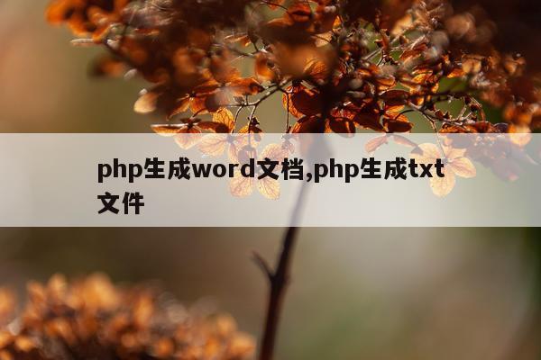 php生成word文档,php生成txt文件