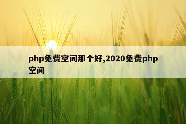 php免费空间那个好,2020免费php空间