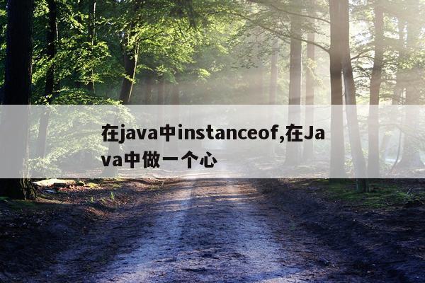 在java中instanceof,在Java中做一个心