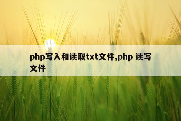 php写入和读取txt文件,php 读写文件