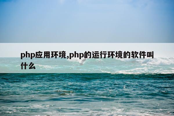 php应用环境,php的运行环境的软件叫什么
