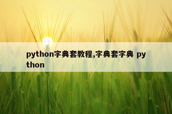 python字典套教程,字典套字典 python