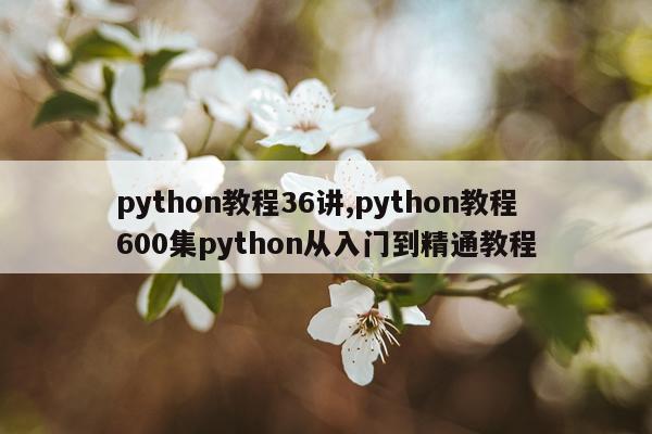 python教程36讲,python教程600集python从入门到精通教程