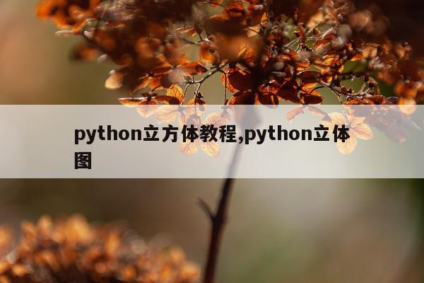 python立方体教程,python立体图
