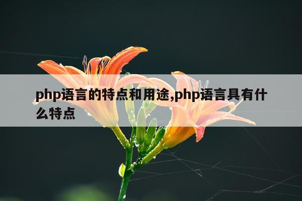 php语言的特点和用途,php语言具有什么特点