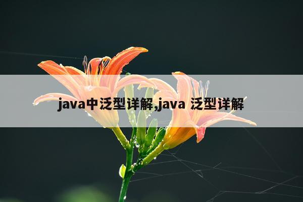 java中泛型详解,java 泛型详解