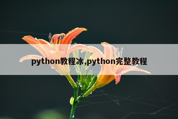 python教程冰,python完整教程