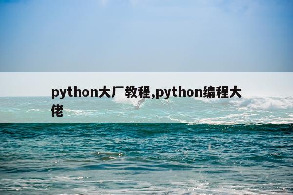 python大厂教程,python编程大佬