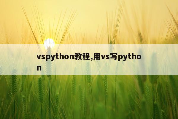vspython教程,用vs写python