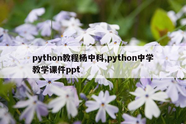 python教程杨中科,python中学教学课件ppt
