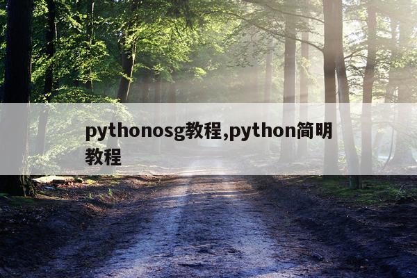 pythonosg教程,python简明教程