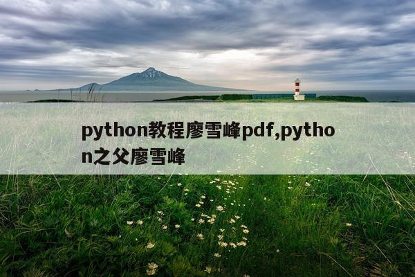 python教程廖雪峰pdf,python之父廖雪峰