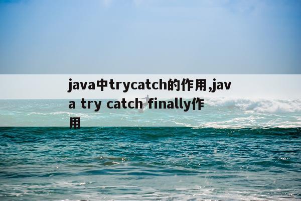 java中trycatch的作用,java try catch finally作用
