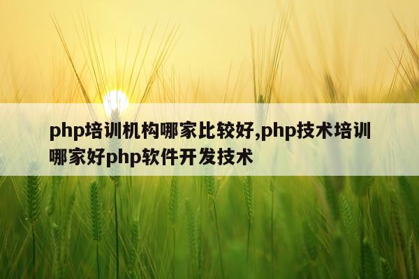 php培训机构哪家比较好,php技术培训哪家好php软件开发技术