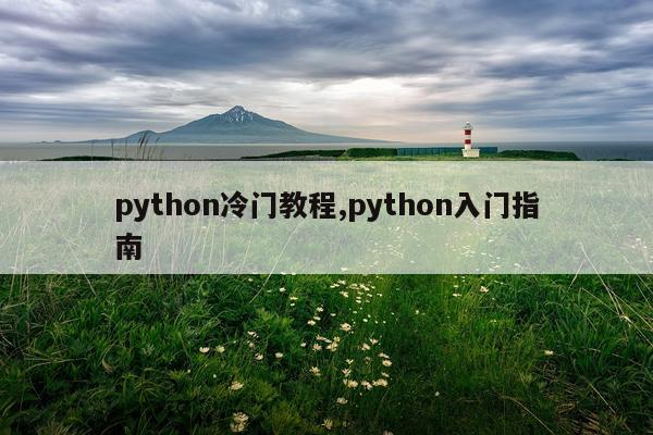 python冷门教程,python入门指南