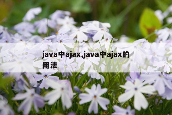 java中ajax,java中ajax的用法