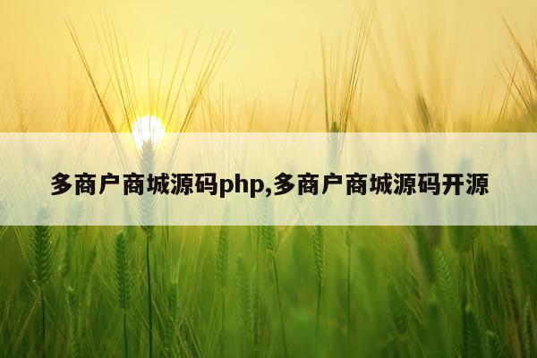多商户商城源码php,多商户商城源码开源