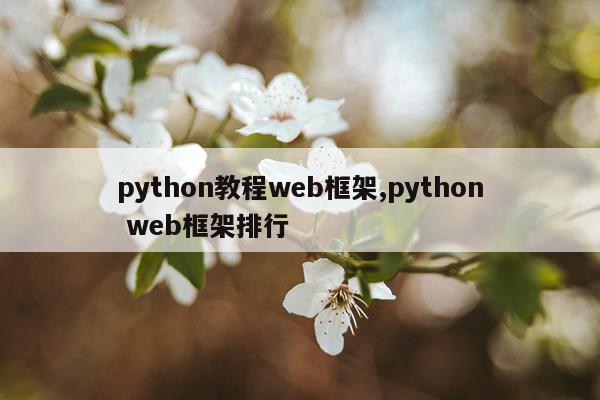 python教程web框架,python web框架排行