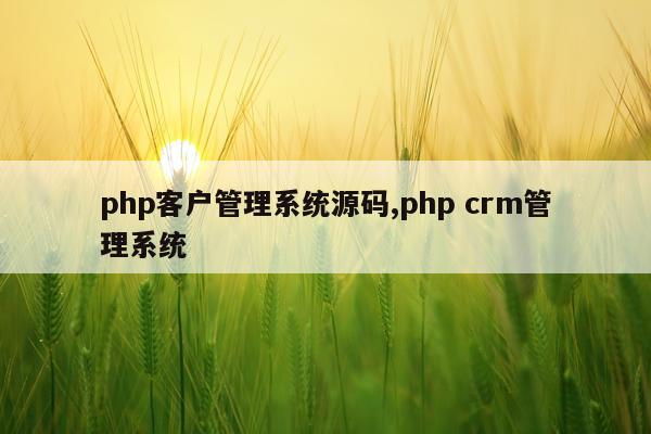 php客户管理系统源码,php crm管理系统