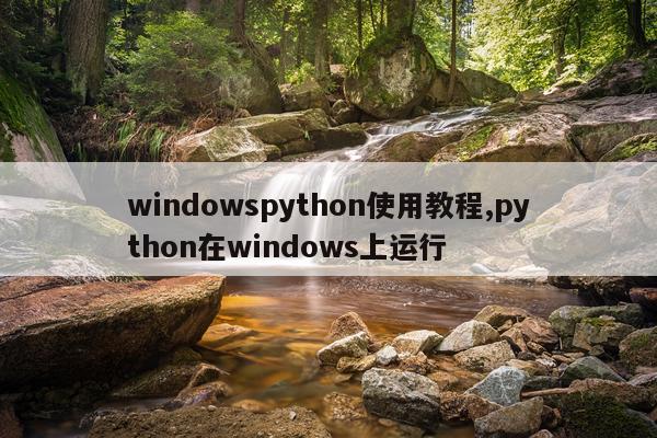 windowspython使用教程,python在windows上运行