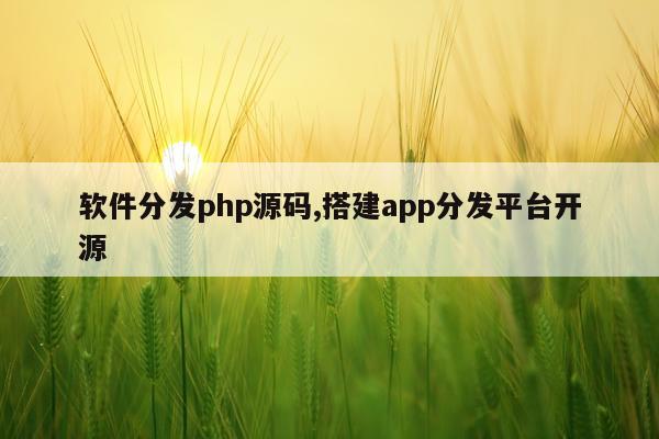 软件分发php源码,搭建app分发平台开源