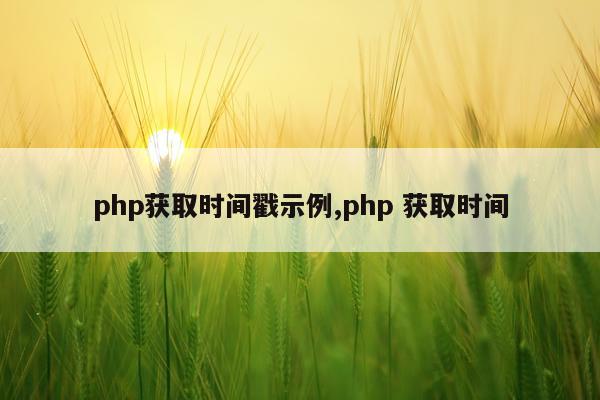 php获取时间戳示例,php 获取时间