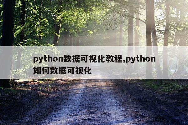 python数据可视化教程,python如何数据可视化