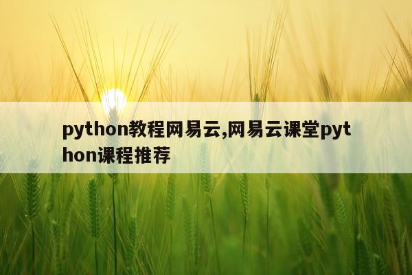 python教程网易云,网易云课堂python课程推荐